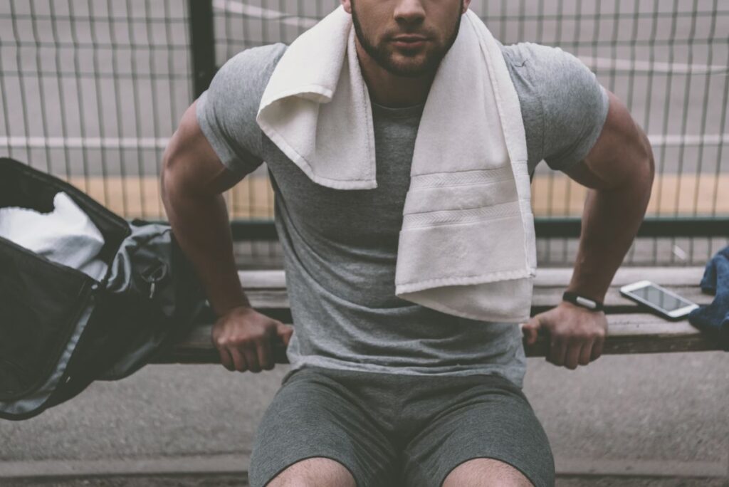 after workout confidence man